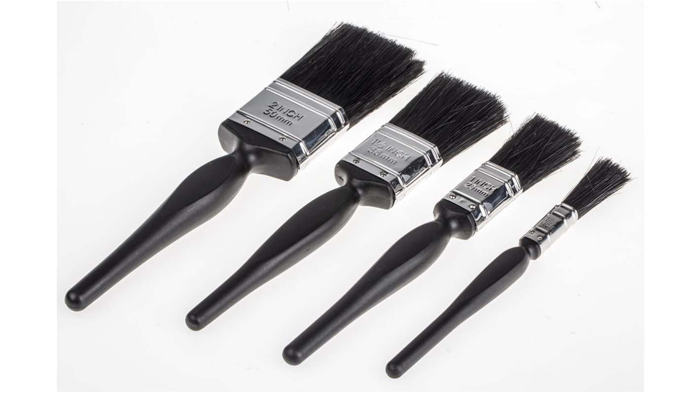 RS PRO 25.4 mm, 38.1 mm, 50.8 mm Synthetic Paint Brush with Flat Bristles