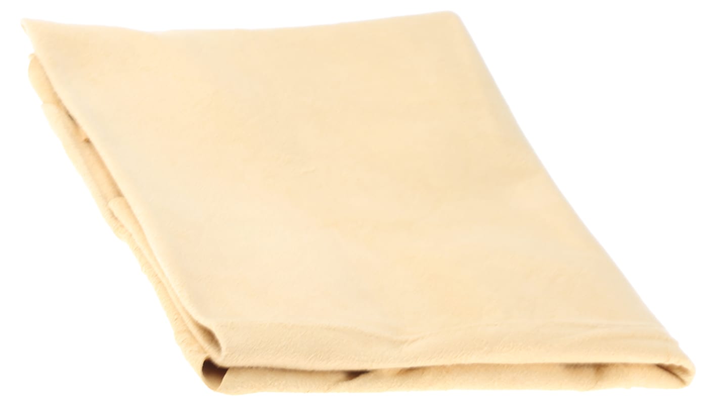 Cottam Beige Chamois Leather Cloths for Cleaning, Drying, Dry Use, Pack of 1, 540 x 470mm, Repeat Use