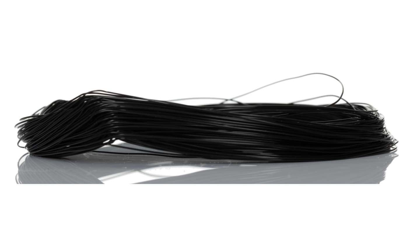 RS PRO Black 0.05 mm² Hook Up Wire, 30 AWG, 1/0.25 mm, 50m, ETFE Insulation