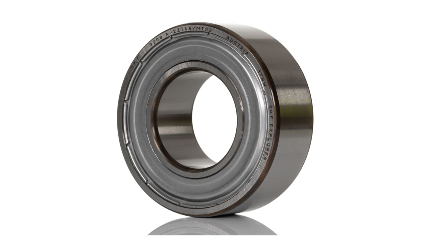 SKF 3208 A-2ZTN9/MT33 Double Row Angular Contact Ball Bearing- Both Sides Shielded 40mm I.D, 80mm O.D