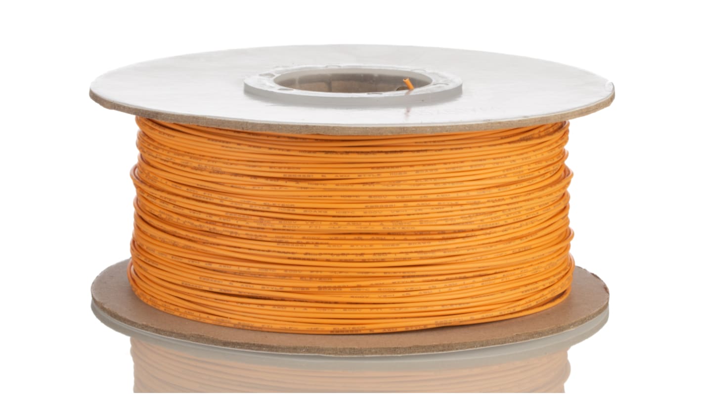 RS PRO Orange 0.51 mm² Hook Up Wire, 20 AWG, 1C, 305m, MPPE Insulation