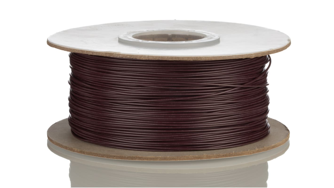 RS PRO Brown 0.52 mm² Hook Up Wire, 24 AWG, 1C, 305m, PVC Insulation