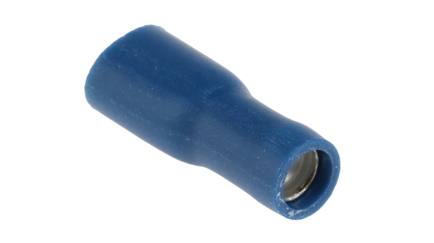 RS PRO Blue Insulated Female Spade Connector, Double Crimp, 4.8 x 0.8mm Tab Size, 1.5mm² to 2.5mm²