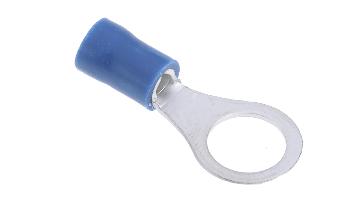 RS PRO Insulated Ring Terminal, M8 Stud Size, 1.5mm² to 2.5mm² Wire Size, Blue