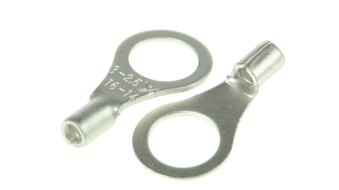 RS PRO Uninsulated Crimp Ring Terminal, 1.5mm² to 2.5mm², 16AWG to
