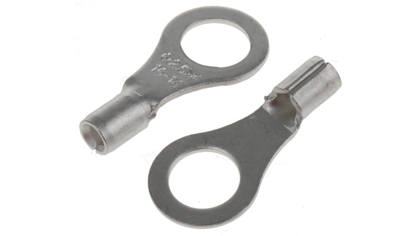 RS PRO Uninsulated Ring Terminal, M6 Stud Size, 1.5mm² to 2.5mm² Wire Size