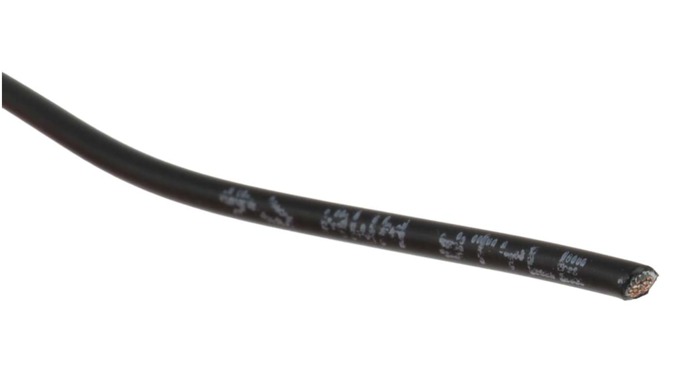 TE Connectivity FlexLite Series Black 1 mm² Equipment Wire, 17 AWG, 19/0.25 mm, 100m, Polyolefin Insulation