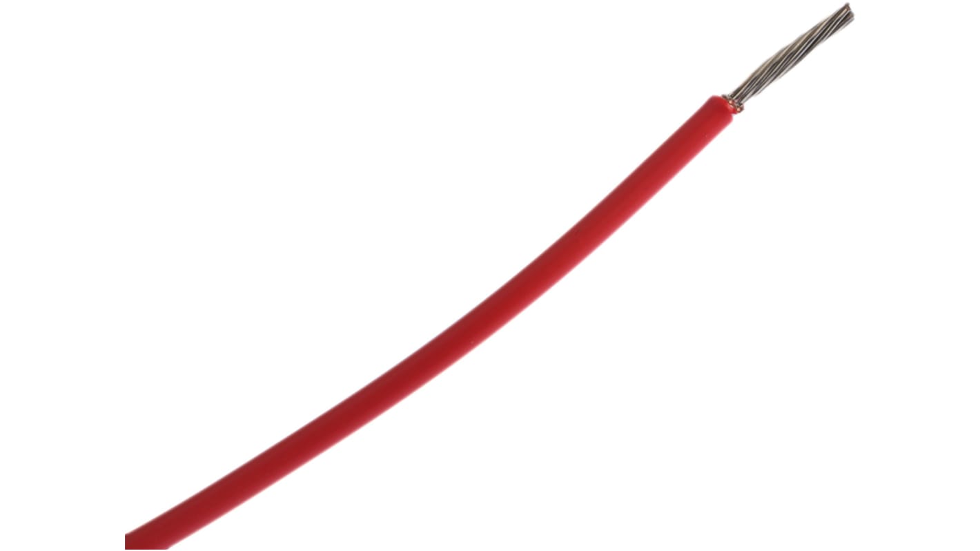 Cable para Equipos TE Connectivity FLT0111-1.00-2, área transversal 1 mm² Filamentos del Núcleo 19 / 0,25 mm Rojo, 600