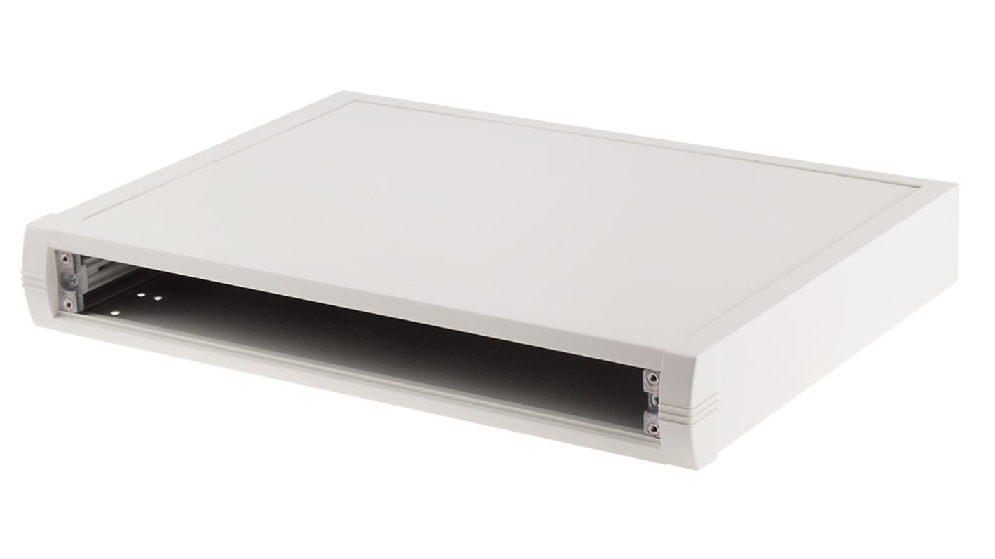 Caja de consola METCASE, serie Mettec, de Aluminio de color Blanco, 350 x 250 x 50mm