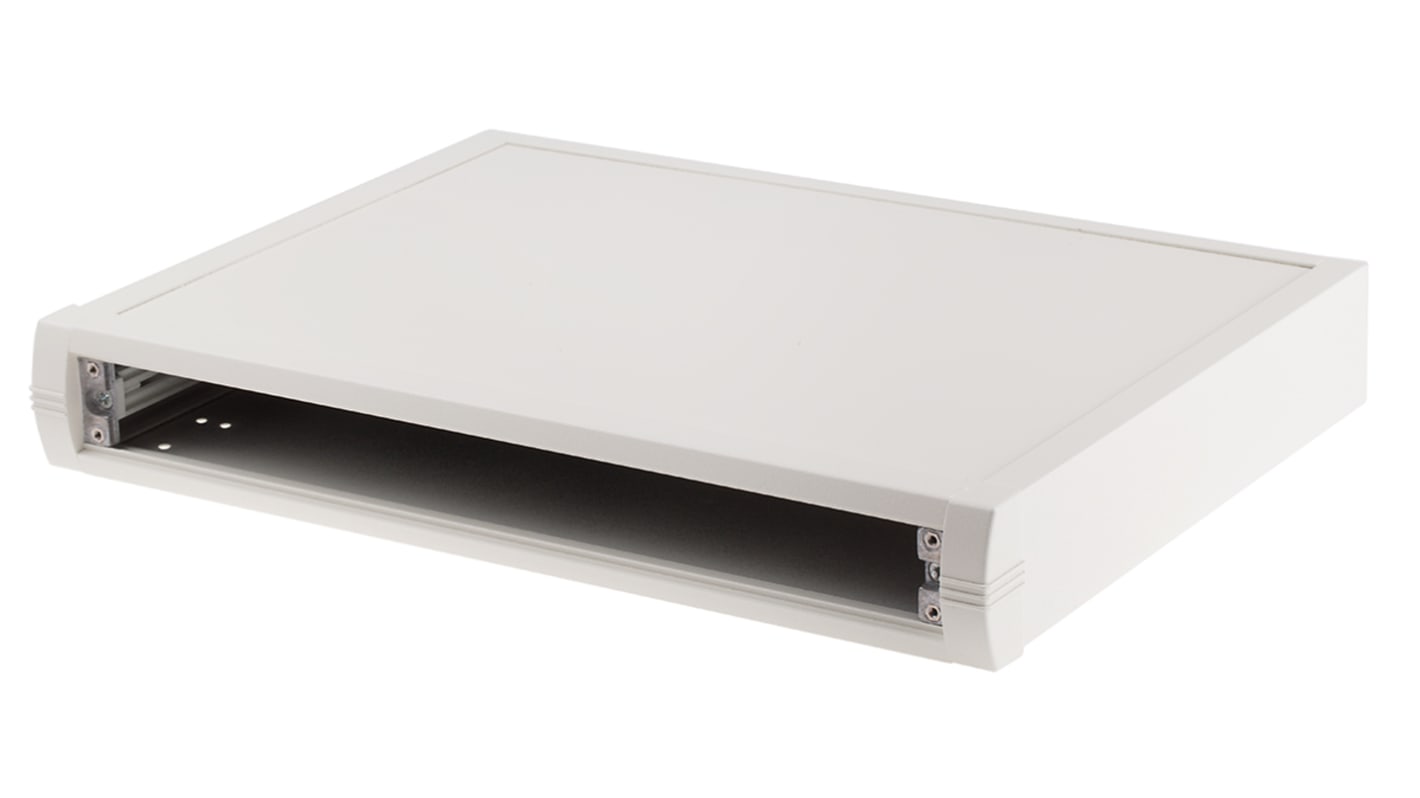 Boîtier pupitre METCASE Mettec en Aluminium Blanc, 350 mm x 250 mm x 50 mm