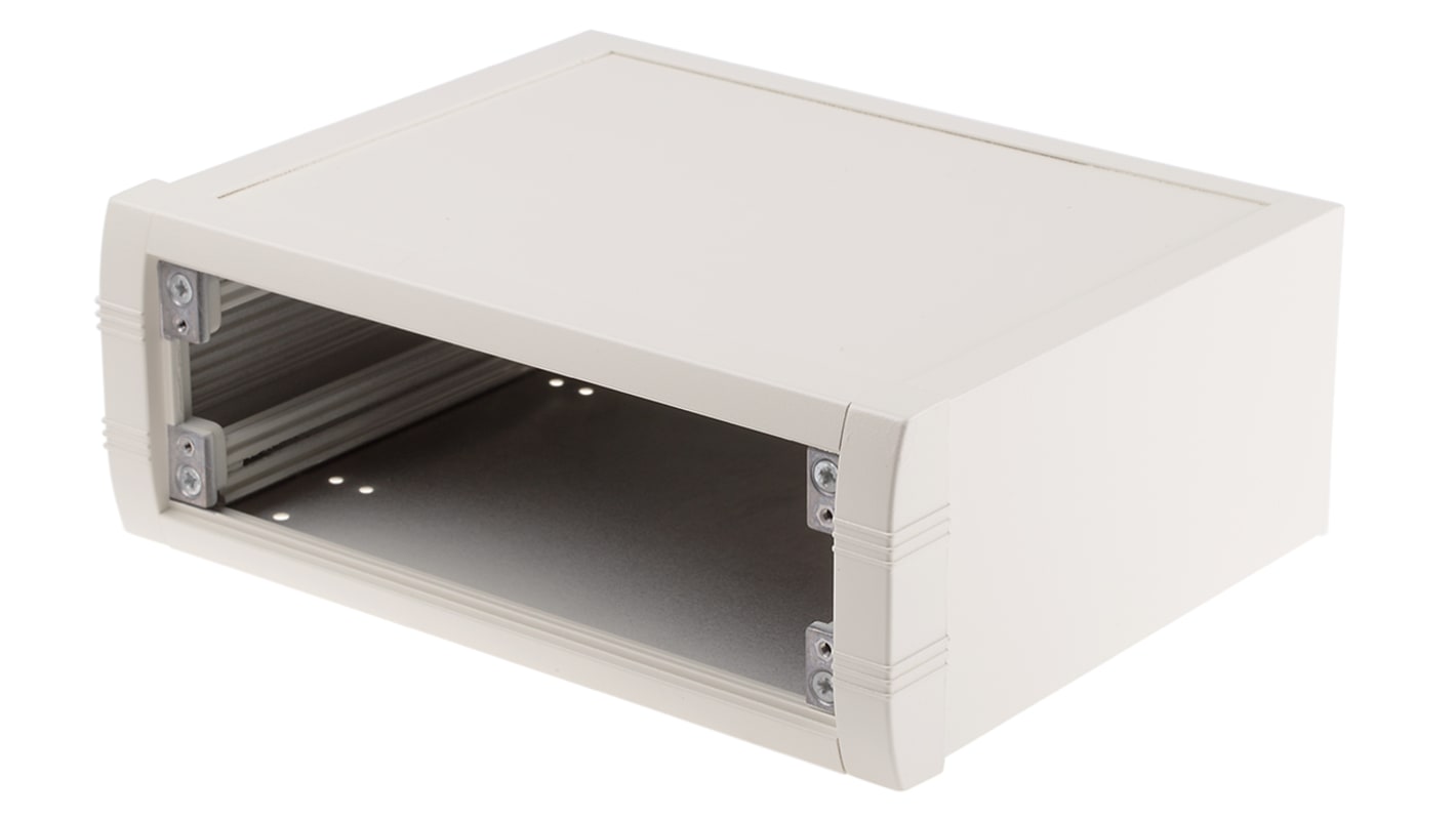 Caja de consola METCASE, serie Mettec, de Aluminio de color Blanco, 230 x 180 x 85mm