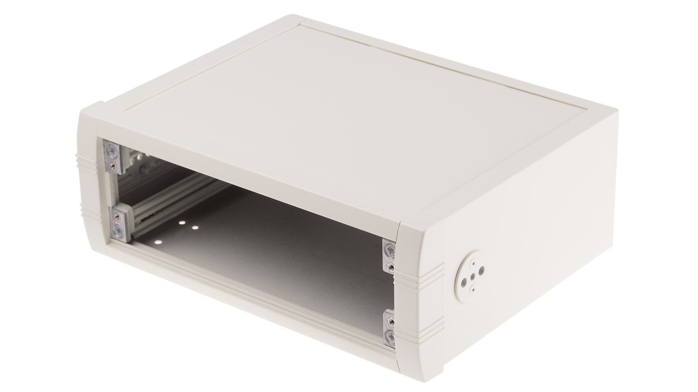 METCASE Mettec Series White Aluminium Desktop Enclosure, 230 x 180 x 85mm