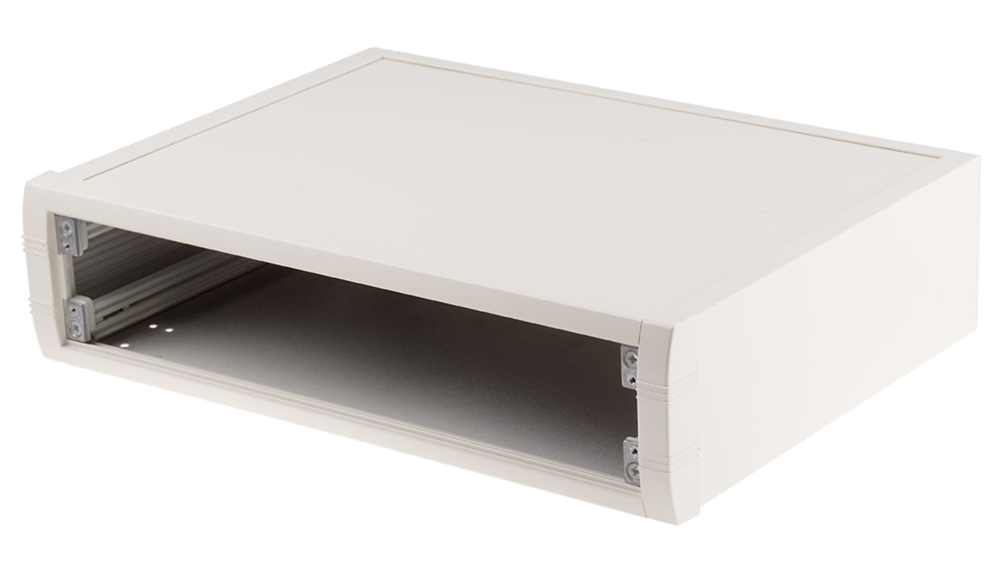 Caja de consola METCASE, serie Mettec, de Aluminio de color Blanco, 350 x 250 x 85mm