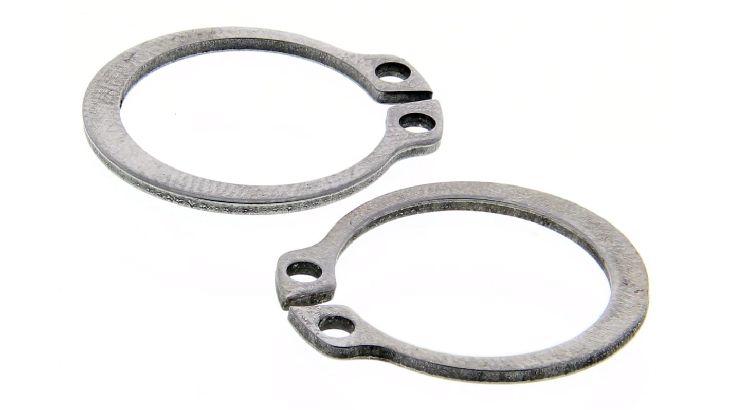 Anello elastico Esterno RS PRO, in Acciaio inox, per Ø albero 19mm, Ø scanalatura 18mm, Ø esterno anello 27.2mm,