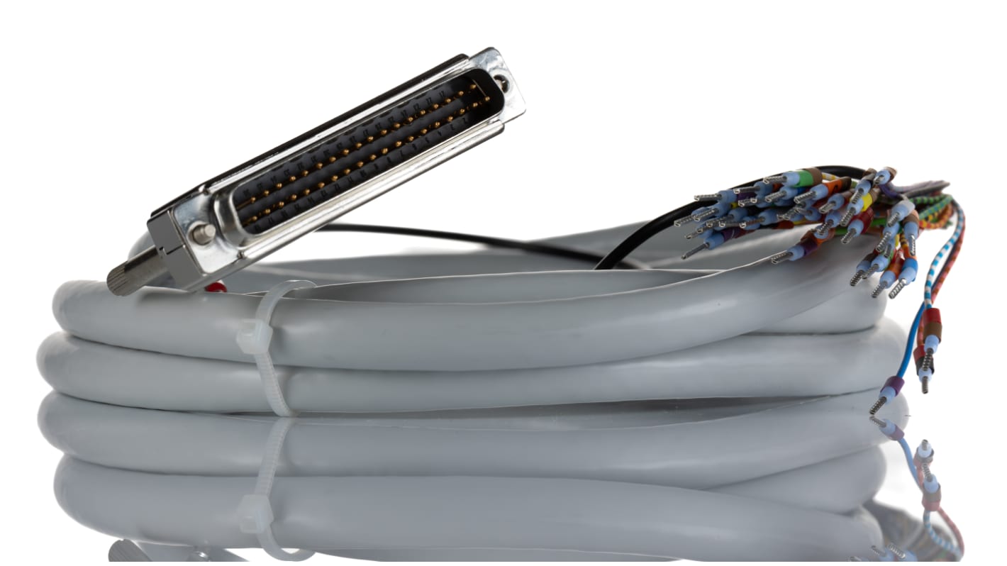 Cable serie Phoenix Contact 25/S, CABLE-D-37SUB/M/OE/0, long. 2m, color Gris, con. A: Sub-D de 37 contactos Macho, con.