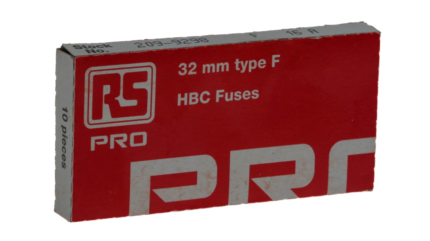 RS PRO 16A F Ceramic Cartridge Fuse, 6.3 x 32mm