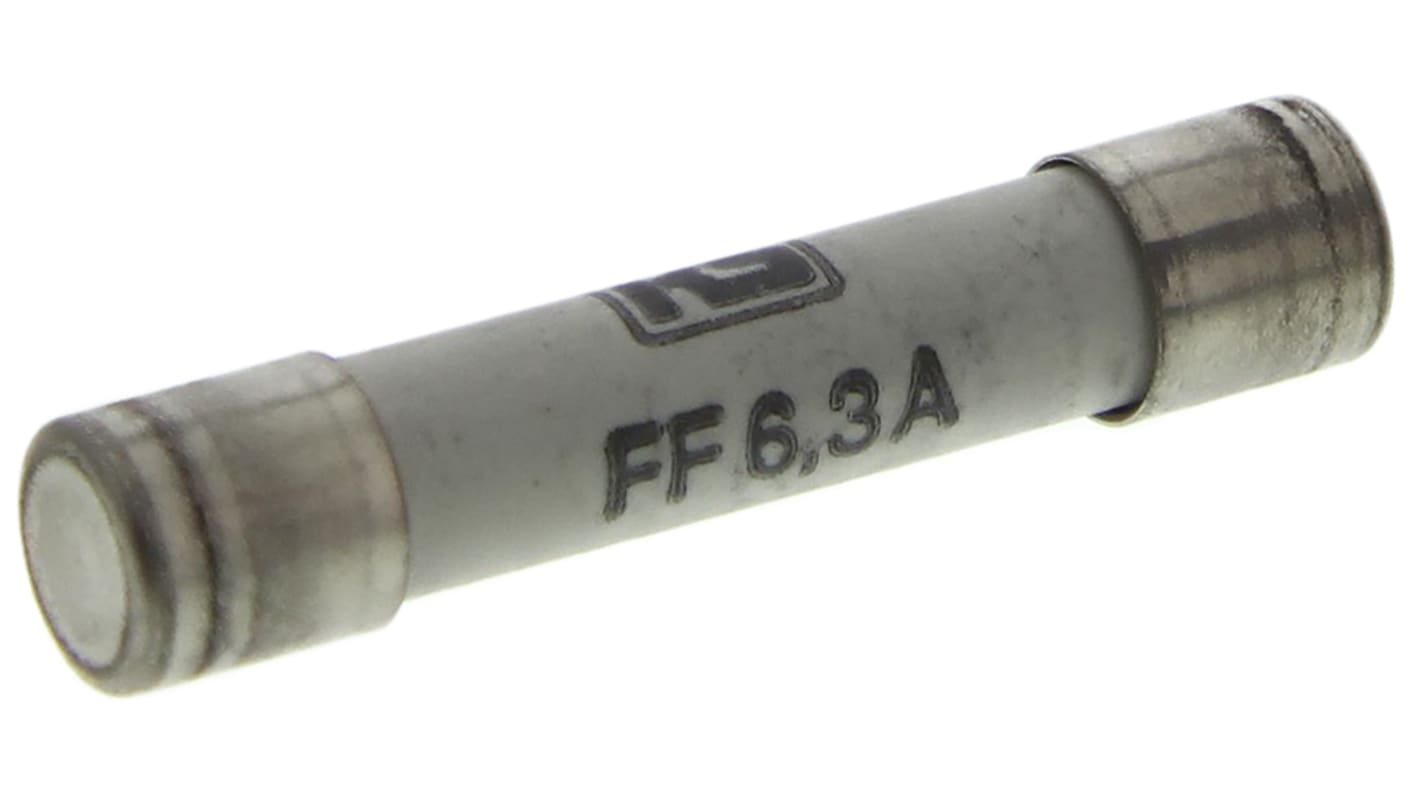 Fusibile a cartuccia RS PRO, 6.3A, Ø 6.3 x 32mm, FF, 600V ca