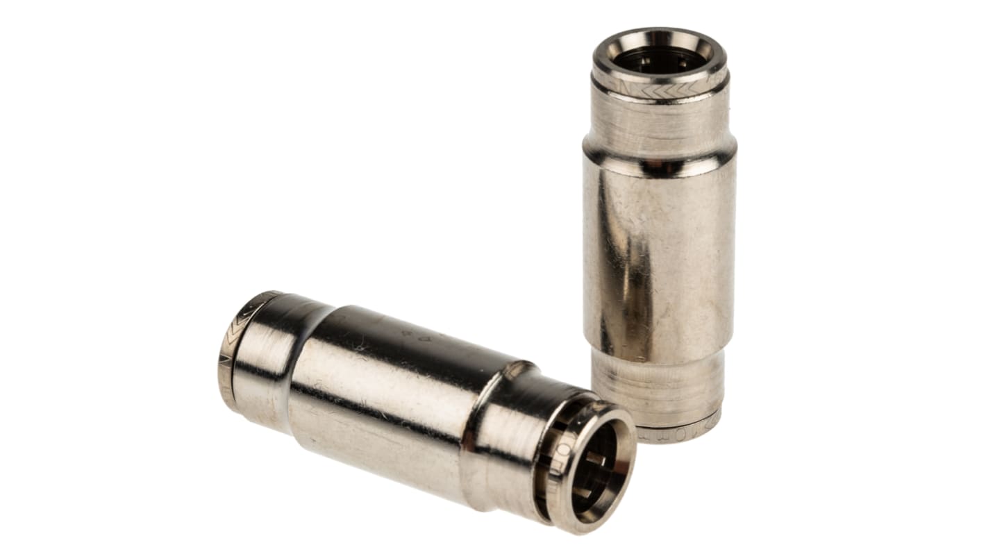 Norgren PNEUFIT Series Straight Tube-to-Tube Adaptor, Push In 10 mm to Push In 10 mm, Tube-to-Tube Connection Style