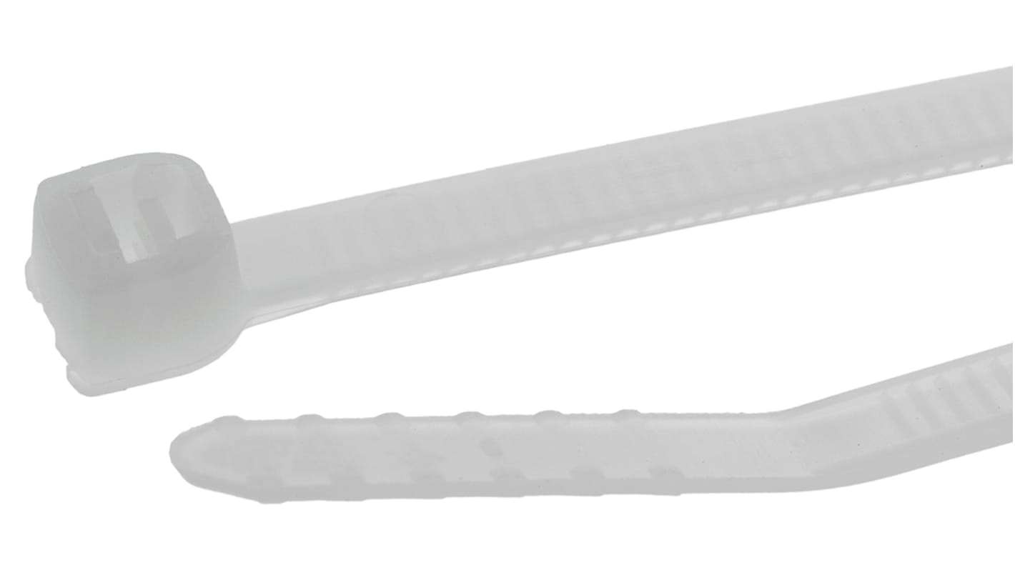 Thomas & Betts Cable Ties, 205mm x 3.5 mm, White Nylon, Pk-100