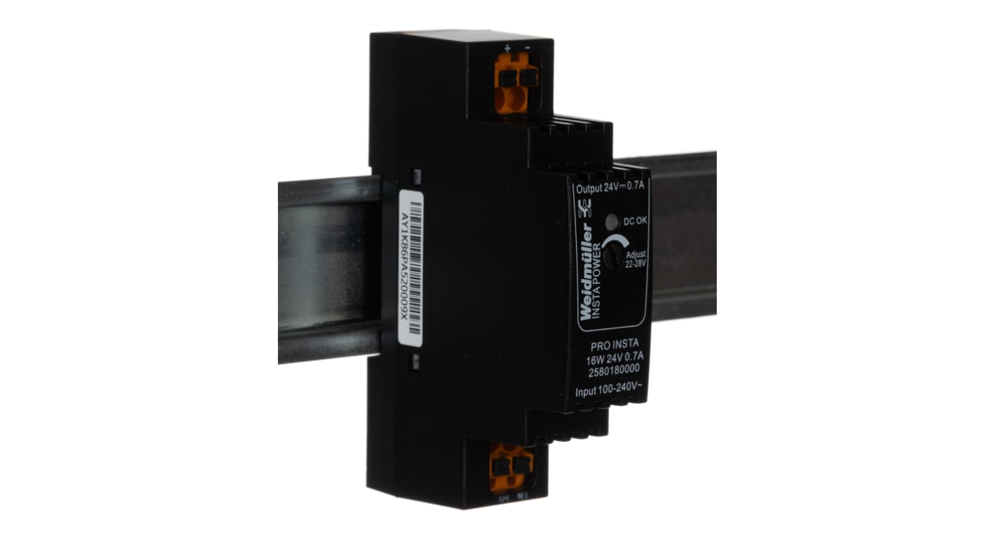 Weidmüller PRO INSTA Switched Mode DIN Rail Power Supply, 120 → 240 V ac / 120 → 340V dc ac, dc Input,