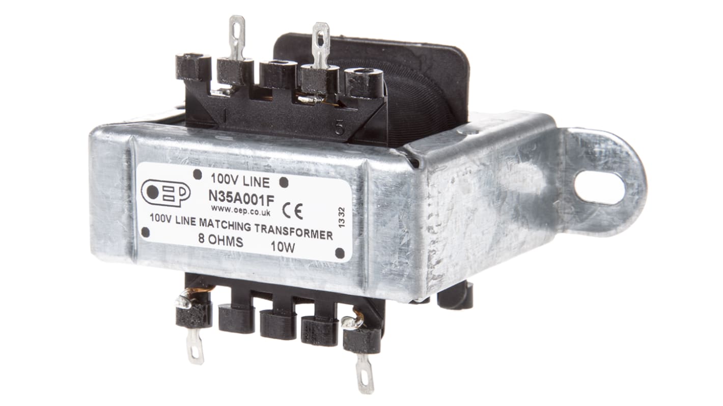 Transformador de audio OEP, N35A001F, 8Ω, 10W, Montaje en panel