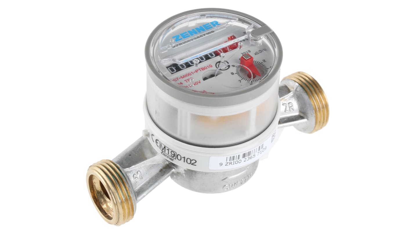 Reliance Einstrahl-Wasseruhr Klasse A 100000m³ max. 2.5m³/h BSP3/4 Nippel Stecknippel 3/4Zoll