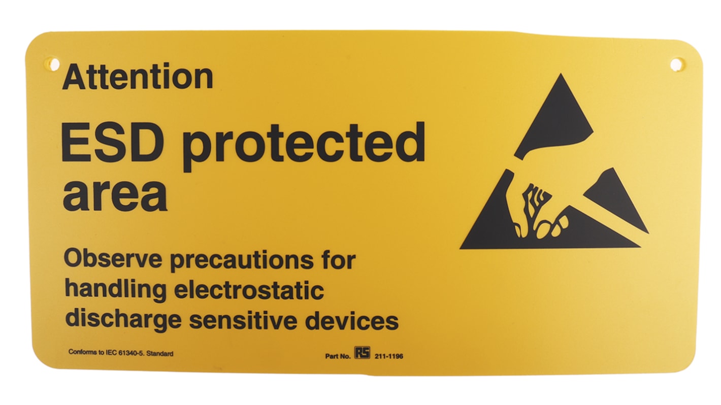 Affiche de sécurité RS PRO, texte en Anglais, Plastique rigide