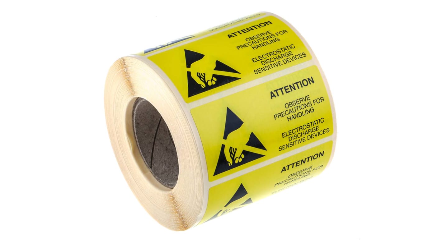 Etichetta ESD "Attention Observe Precautions For Handling Electrostatic Discharge Sensitive Device", Adesiva, conf. da