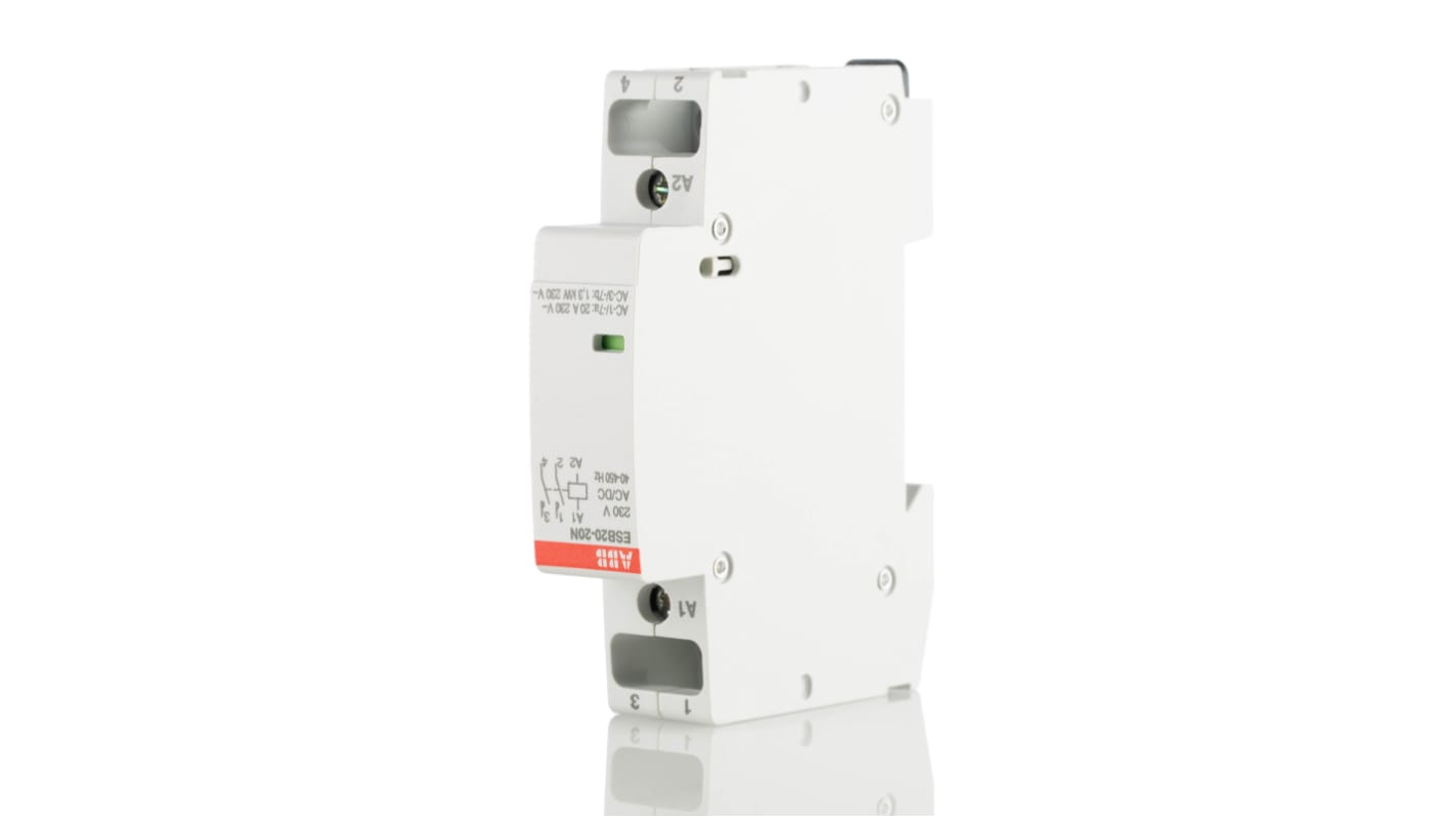 Contattore ABB, serie ESB, 2 poli, 2 NA, 20 A, 4,6 kW, bobina 230 V c.a.