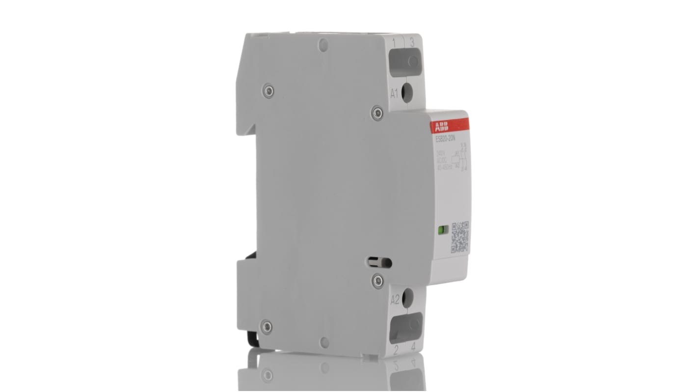 Contattore ABB, serie ESB, 2 poli, 2 NA, 20 A, 4,6 kW, bobina 240 V c.a.