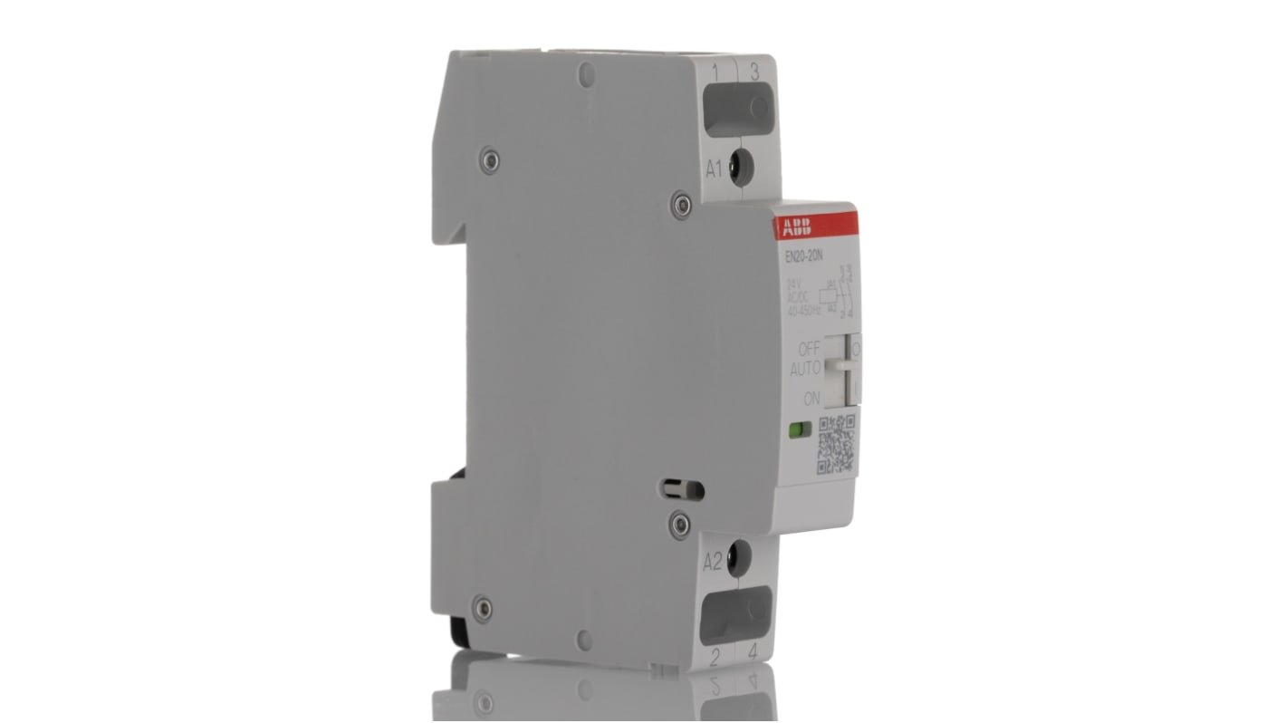 Contattore ABB, serie EN20, 2 poli, 2 NA, 20 A, 4,6 kW, bobina 24 V