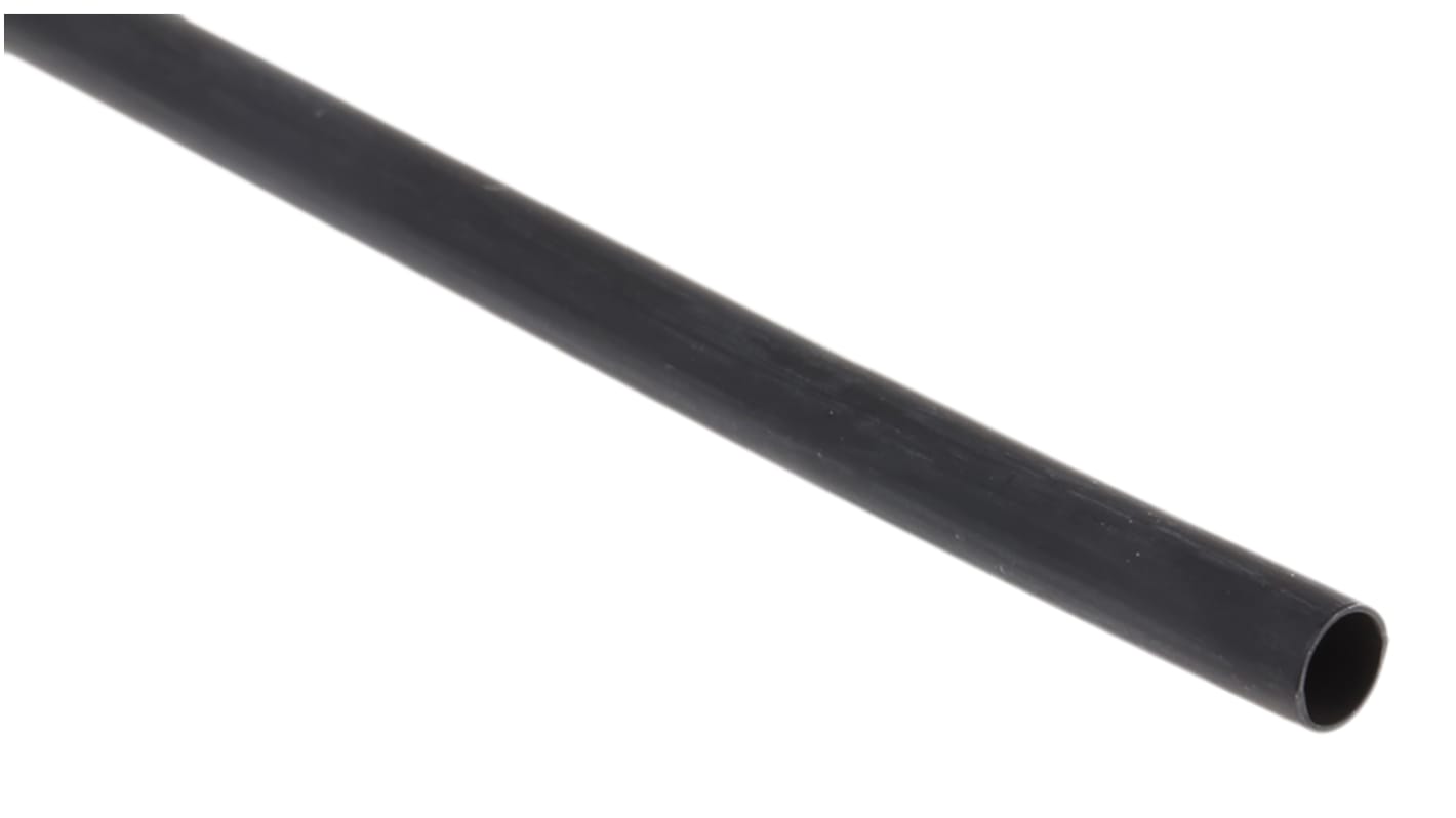 RS PRO Halogen Free Heat Shrink Tubing, Black 4.8mm Sleeve Dia. x 1.2m Length 2:1 Ratio