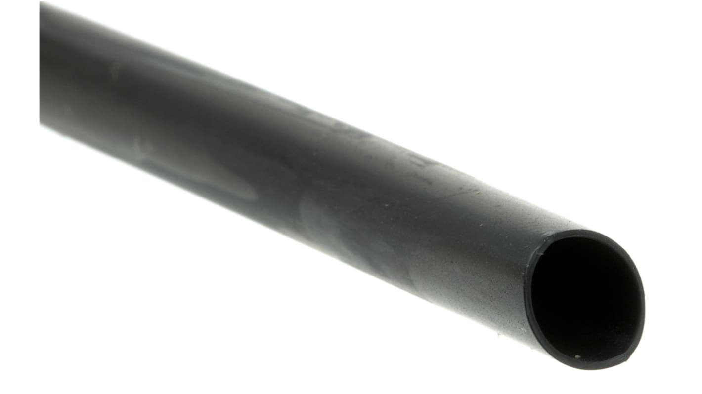 RS PRO Halogen Free Heat Shrink Tubing, Black 6.4mm Sleeve Dia. x 1.2m Length 2:1 Ratio