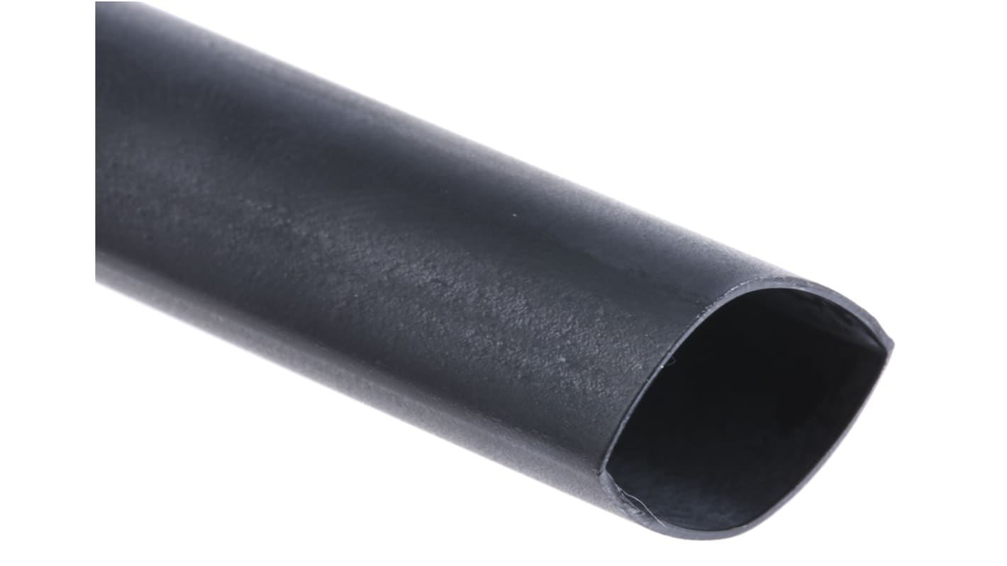 RS PRO Halogen Free Heat Shrink Tubing, Black 12.7mm Sleeve Dia. x 1.2m Length 2:1 Ratio