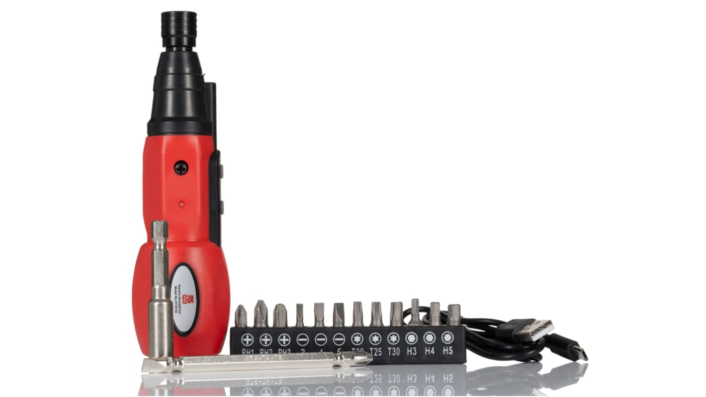 RS PRO 3.6V Electric Screwdriver, USB