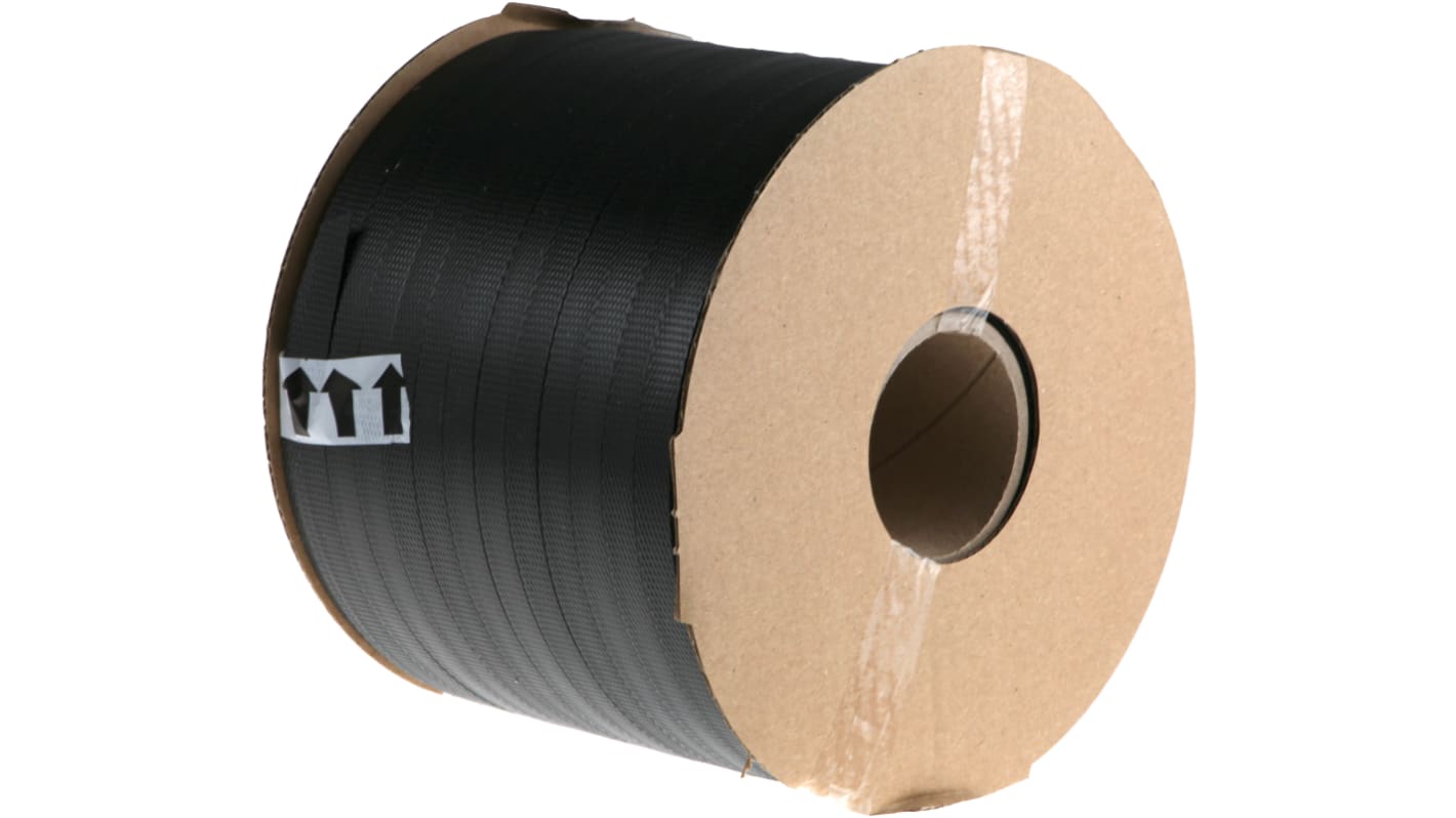 RS PRO Verpackungsbandsatz Verzurrkit Kunststoff mit PP Band, 12mm x 800m, Schwarz