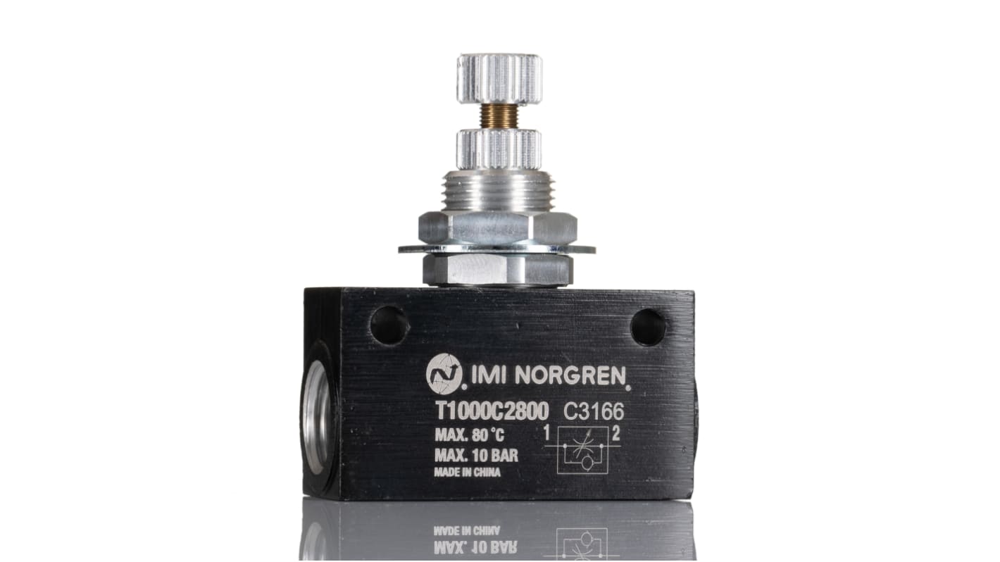 Regulador de caudal Norgren T1000C2800, Hembra G 1/4, 1/4 in x 1/4 in