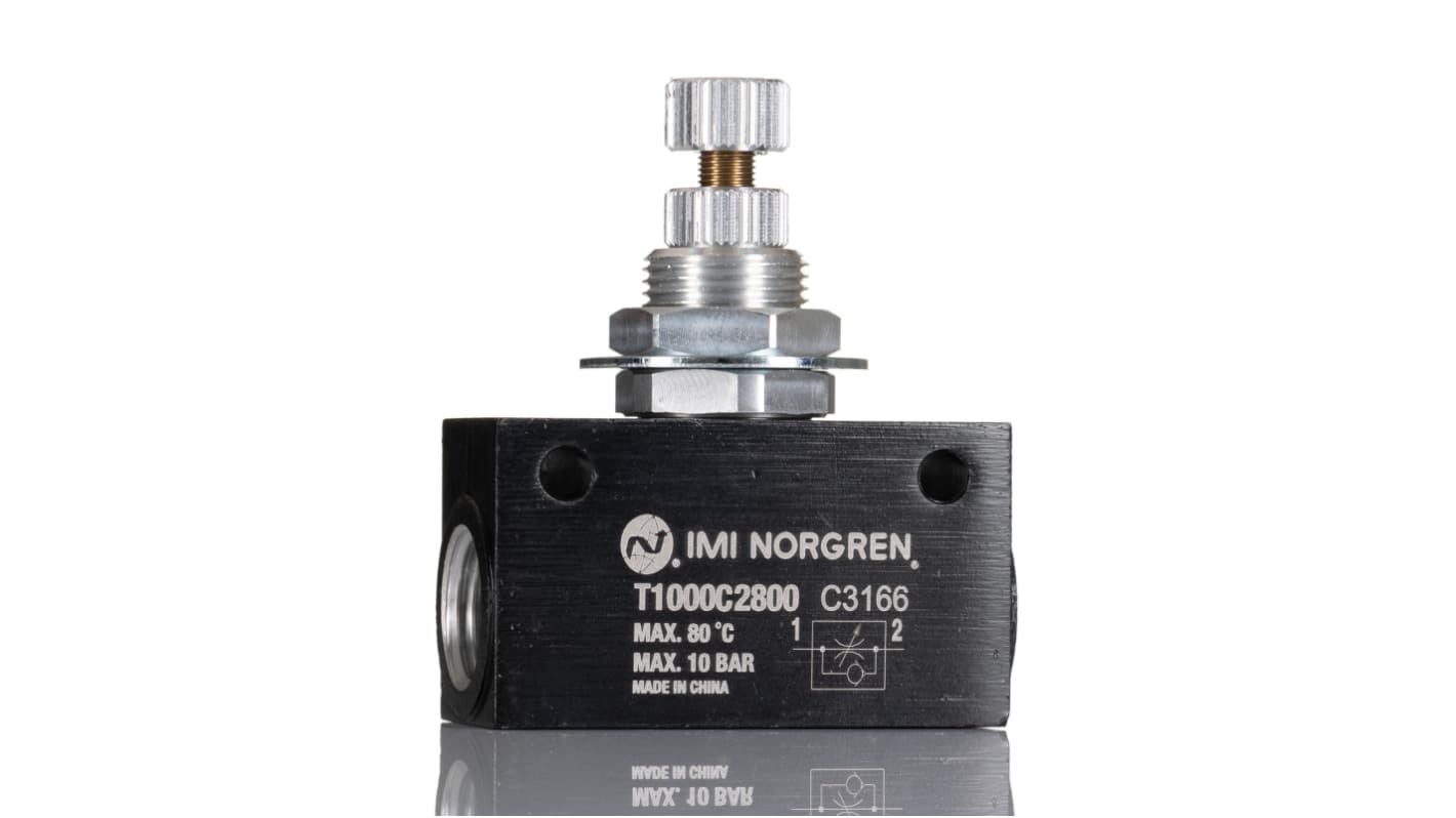 Norgren T1000 Series Threaded Flow Regulator, G 1/4 Female Inlet Port x G 1/4 Female Outlet Port