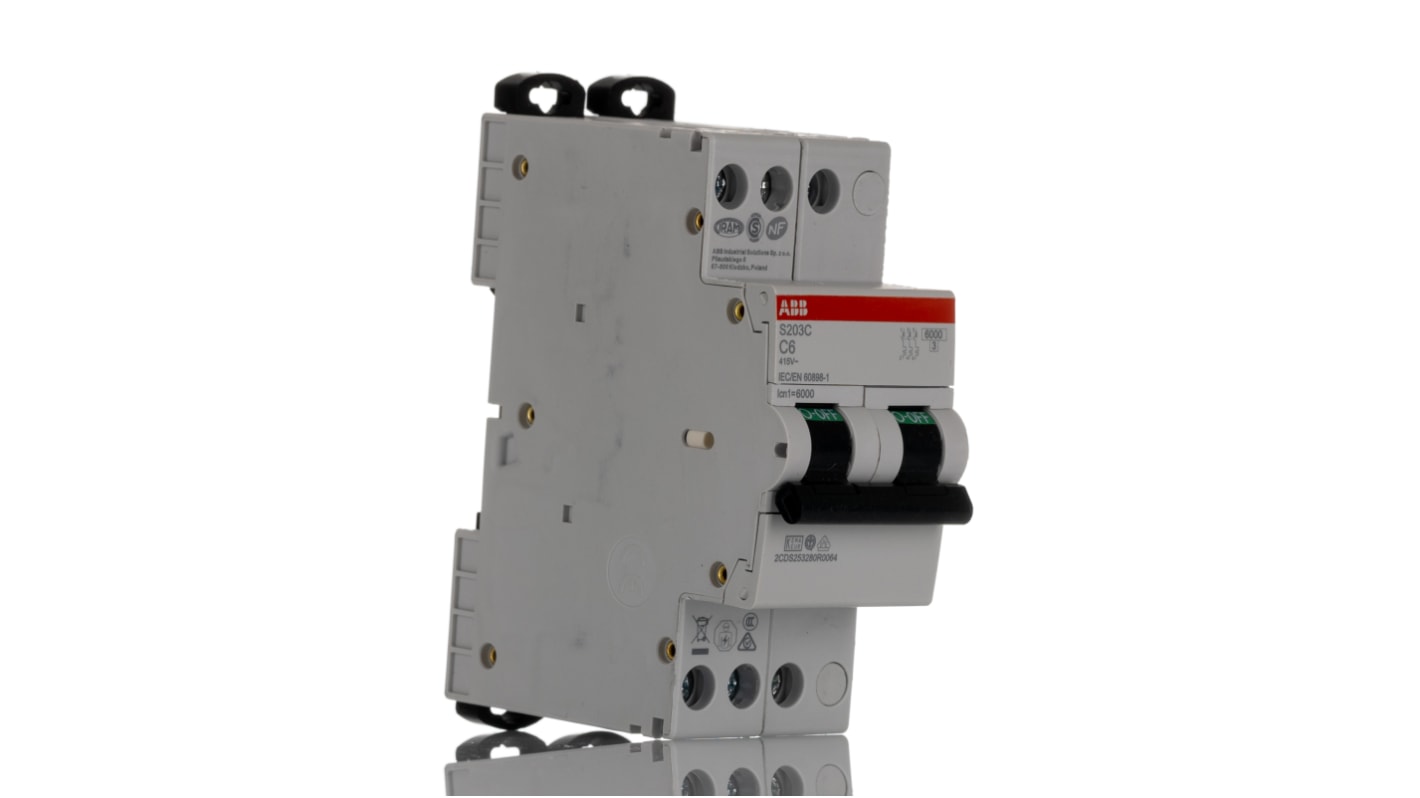 Interruttore magnetotermico ABB 3P 6A 6 kA, Tipo C