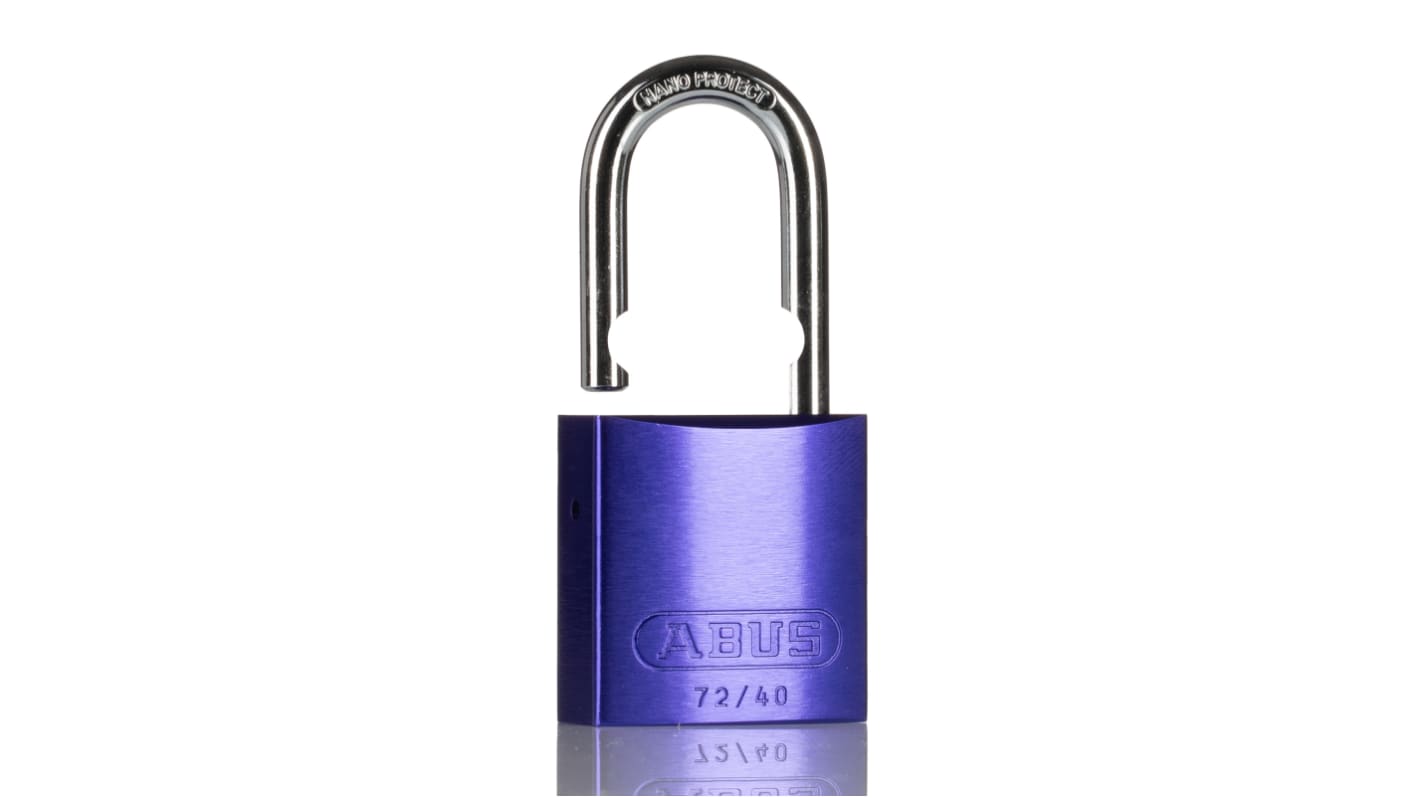 Lucchetto con chiave ABUS per uso interno ed esterno, in Alluminio, anello da 6mm, L. 27mm