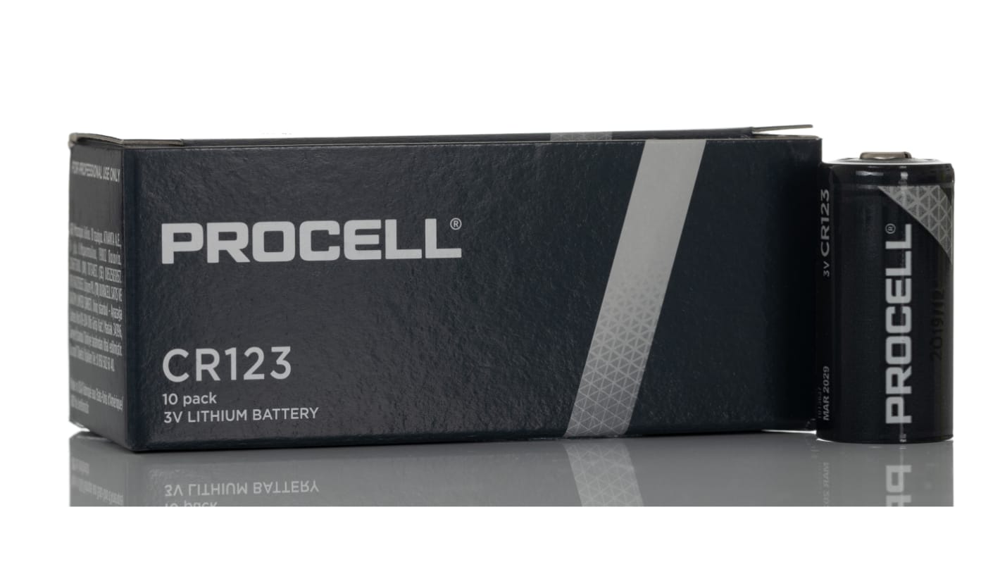 Batteria CR123A Duracell Procell, Litio, 3.2V, 1.550Ah