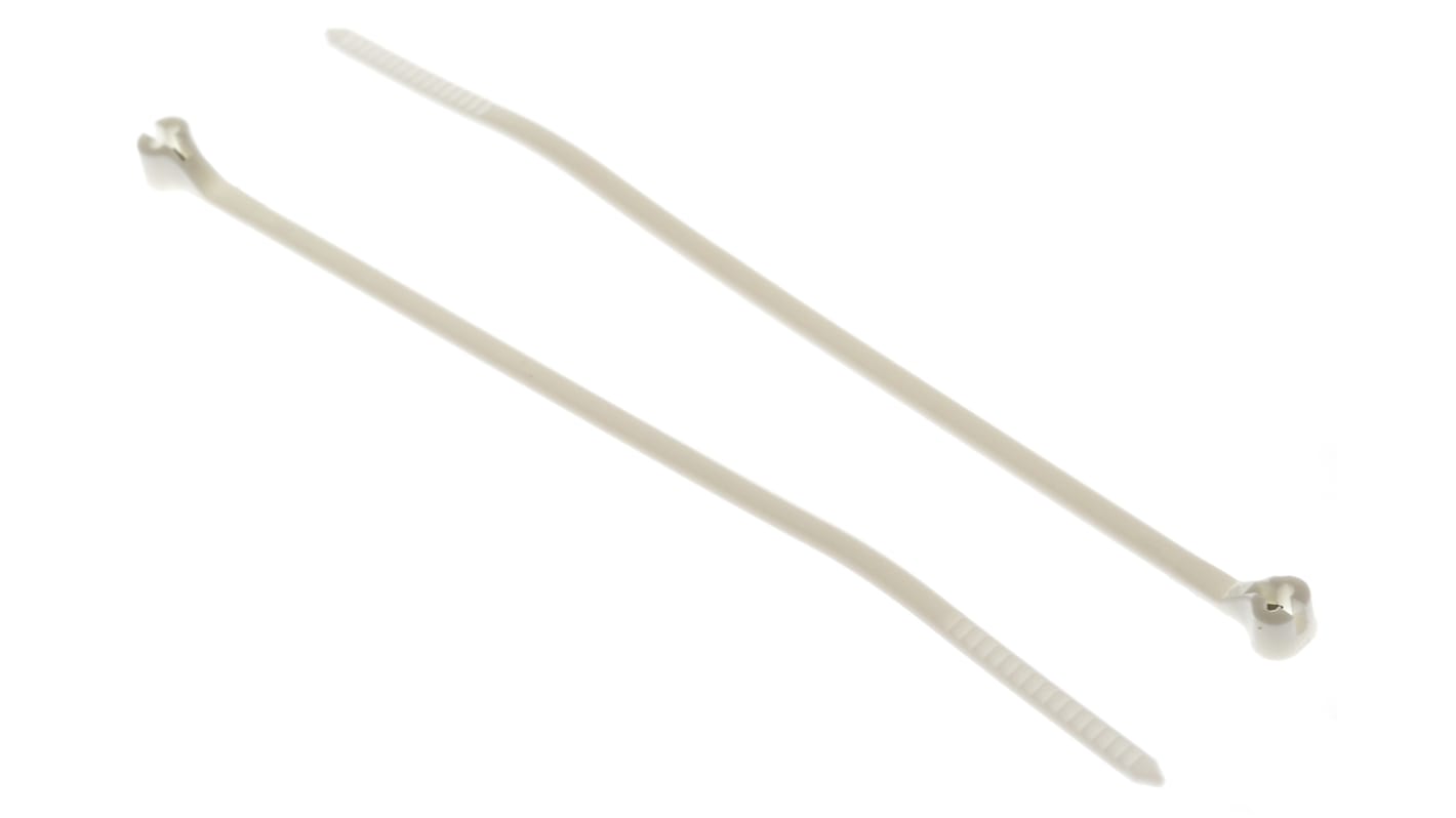 Thomas & Betts Cable Ties, 92mm x 2.3 mm, White Nylon, Pk-100