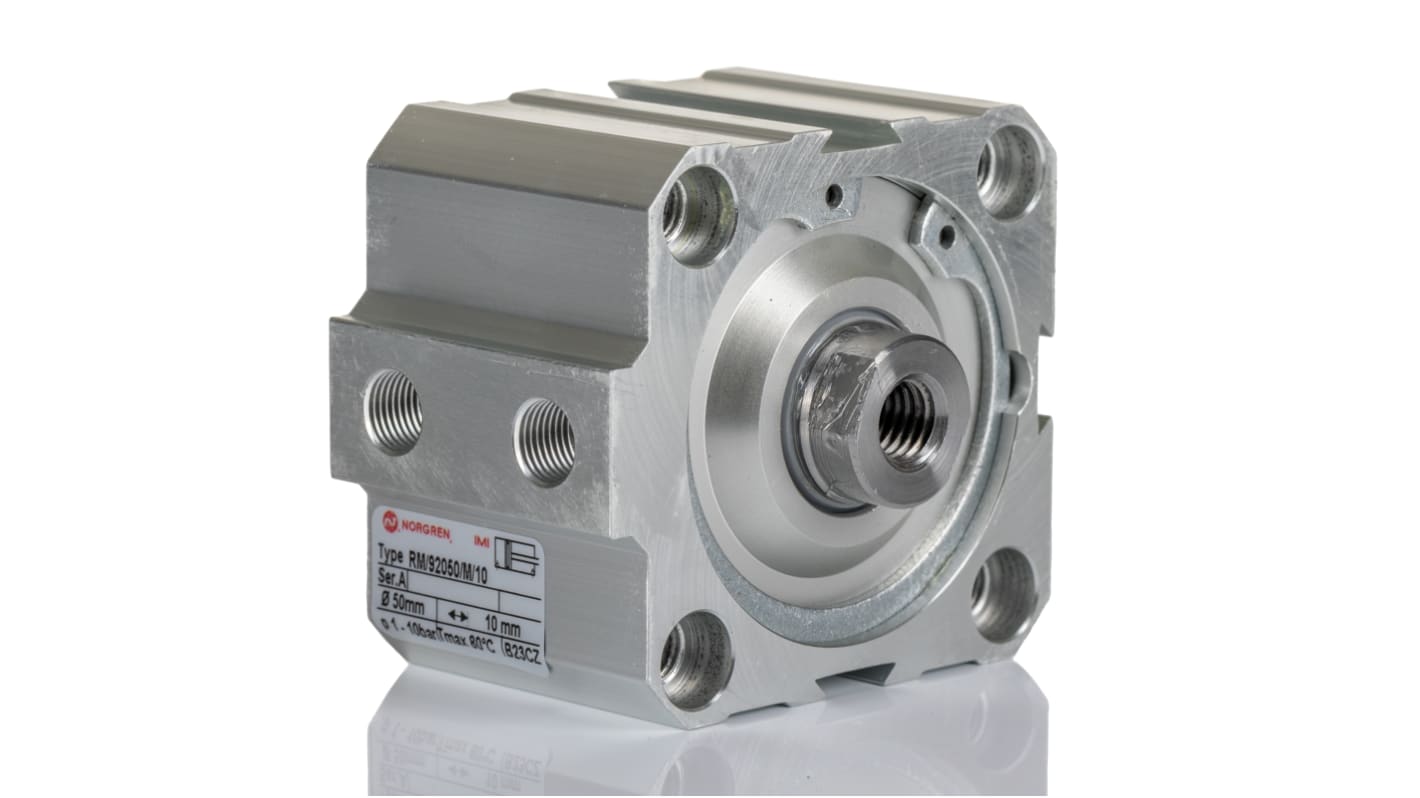 Norgren RM/92000/M., G 1/8 Pneumatik-Kompaktzylinder doppeltwirkend, Bohrung Ø 50mm / Hub 10mm, bis 10 bar