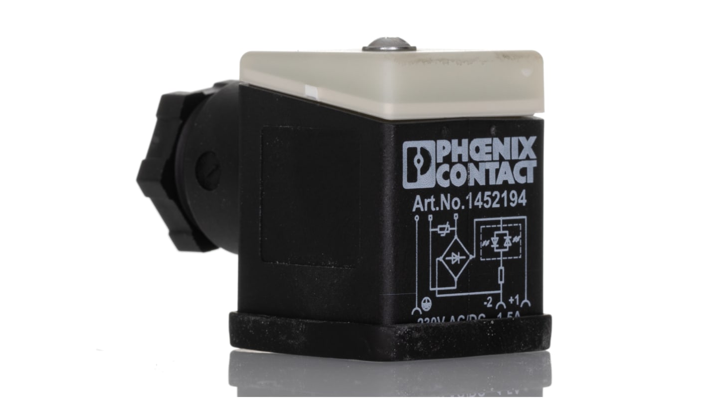 Connettore solenoide Phoenix Contact DIN 43650, Femmina, 3P+E, 230 V c.a.