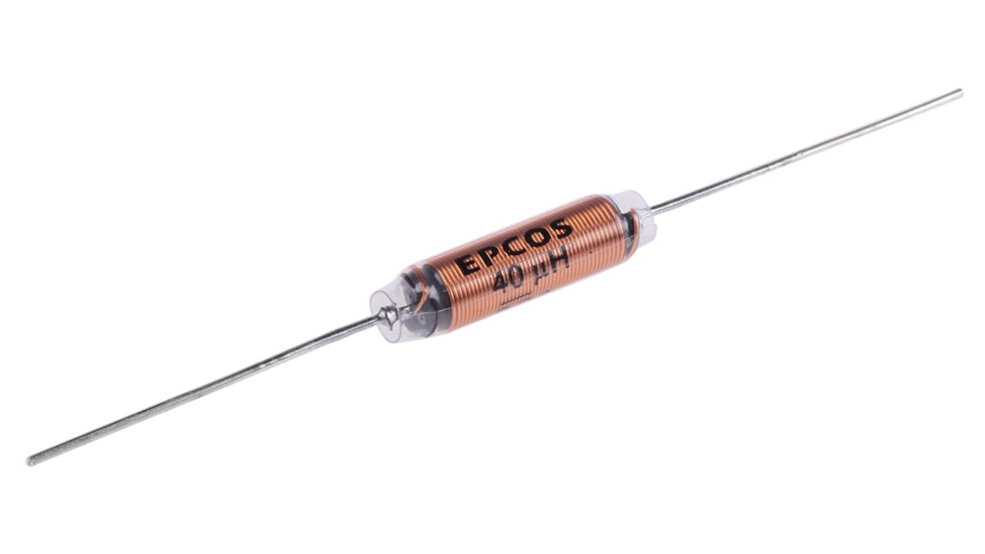 EPCOS B82111E Drosselspule, Ferrit-Kern, 40 μH, ±20%, 2A, Axial / R-DC 180mΩ, max. 90MHz, Ø 7mm