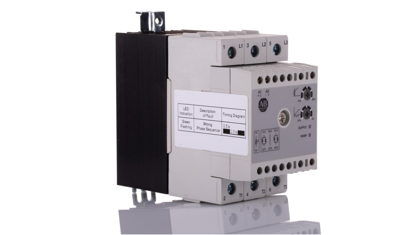 Arranque suave Rockwell Automation Bulletin 154-TP2C, 16 A, 600 V ac, 7,5 kW, trifásico, IP20