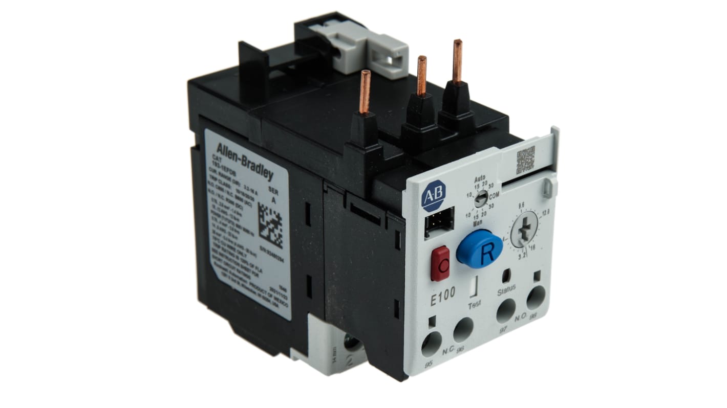 Relé de sobrecarga Rockwell Automation E100, 1NC + 1NA, 3,2 → 16,0 A