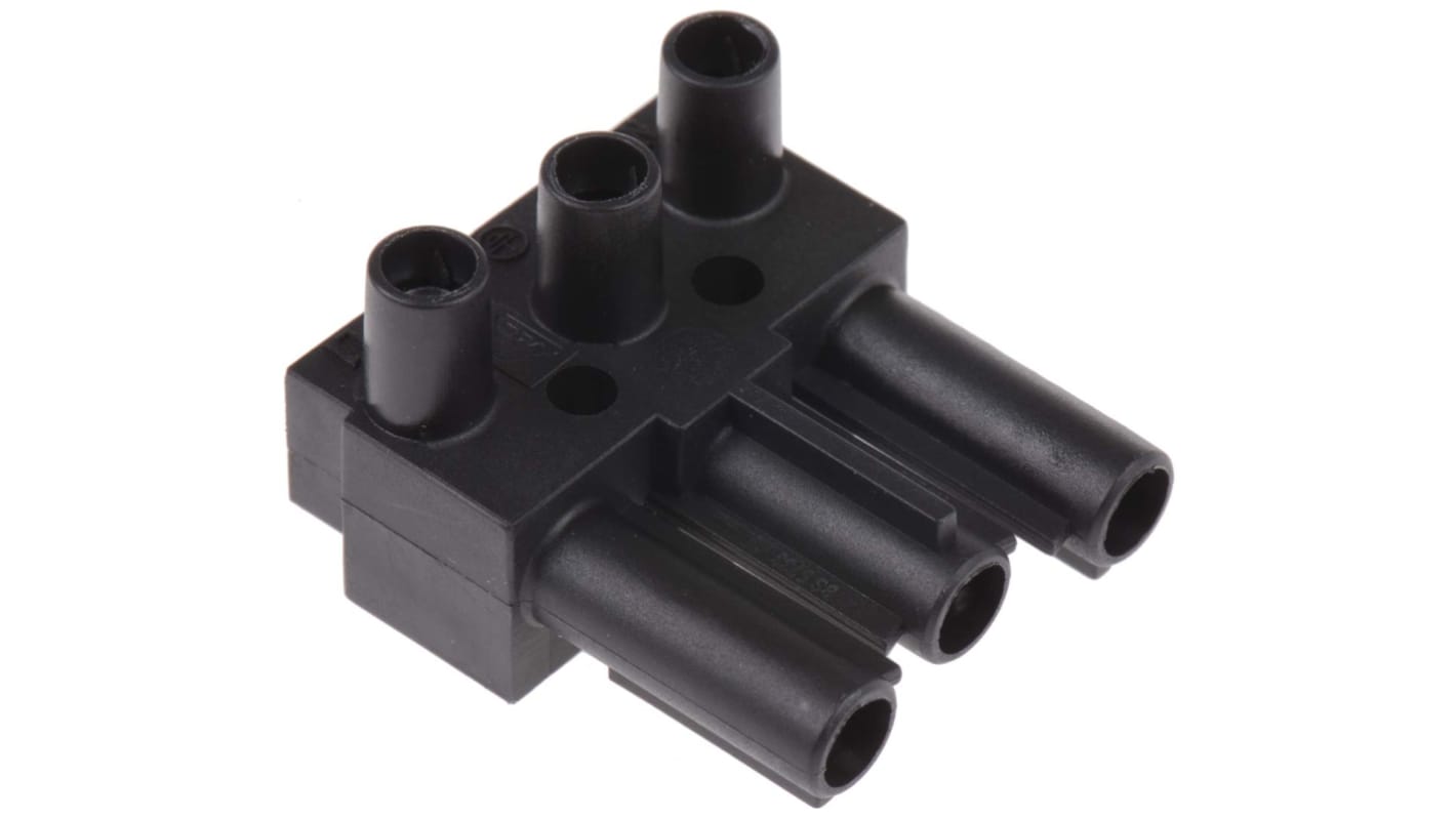 Wieland Stecker ST18 Leuchtensteckverbinder, Steckverbinder, Kontakte: 3, Kabelmontage, 16A, Schwarz, 2,5 mm²