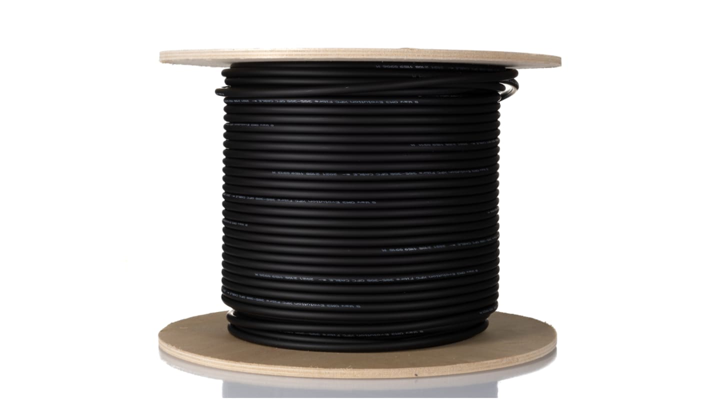 RS PRO OM3 Multi Mode OM3 Fibre Optic Cable, Black, 200m