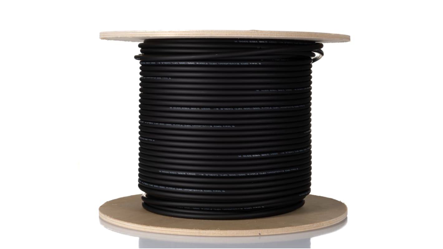 Cable de fibra óptica RS PRO OM3 de 8 núcleos, long. 100m, funda de , funda libre de halógenos y bajo nivel de humo